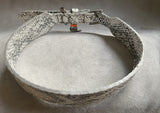 Leather Collar - Silver & White