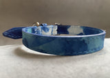 Leather Collar - Blue Tie Dye