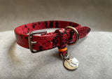 Leather Collar - Red & Black
