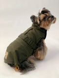 Medium size  dog wearing a Kizzou winter jacket is adjustable to fit different dog body shapes, easy to put on and made of quality materials.